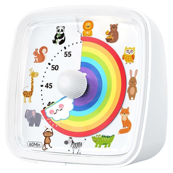 60-minutters visuel timer med natlys, nedtællingstimer, Pomodoro-timer med color 1