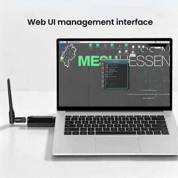 Meshstick USB-til-SPI SX1262 TCXO LoRa USB Stick USB2.0 CH341 Plug-and-Play Meshtastic/LoRa Mesh Node Black
