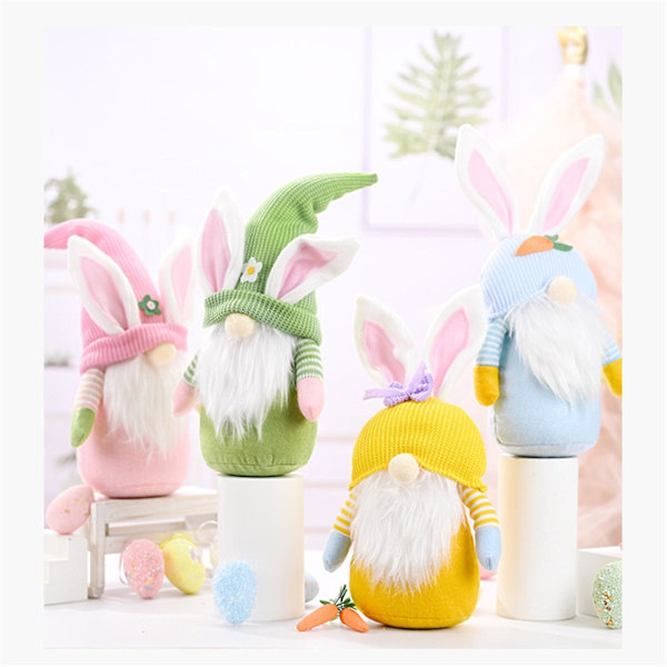 Påsk Tomtar Kanin Dekoration 40cm Dvärg Ansiktslös Docka Plysch Kanin Docka Barn eierfarben ostern YE