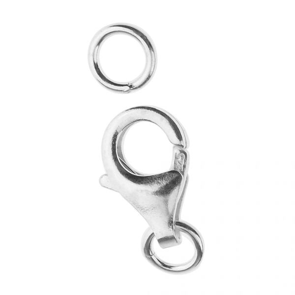 Slitstarka S925 Silver Jump Ring Hummerlås för Craft Smycken