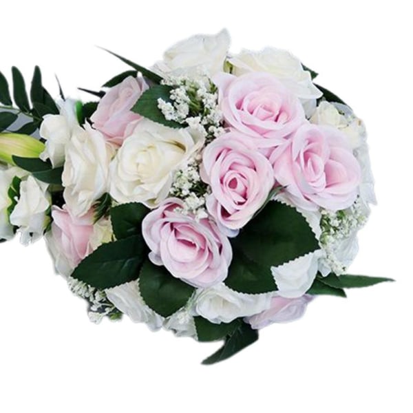 Bröllopsbukett Blommor Brudbuketter Konstgjord Blomma Satinband Dekor C