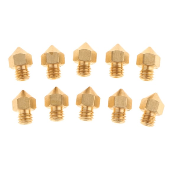10-pack 3D-skrivare extruder mässing skrivhuvud för MK8 Makerbot 0.3mm