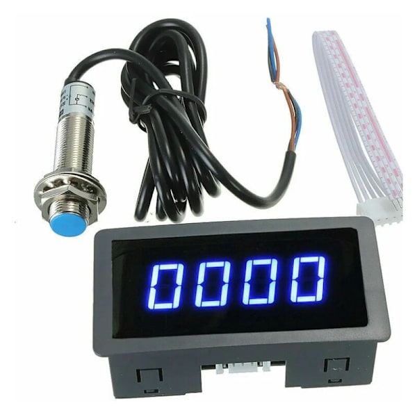 [RM]Digital Tachometer LED with Hall Effect Sensor, 4 Speed Counters, Blue