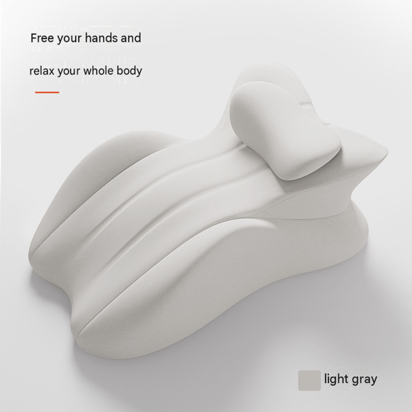 Stor ergonomisk kudde för magläge, supermjuk sovkudde med avtagbart och tvättbart överdrag hudfärg Light Grey Comfort Style