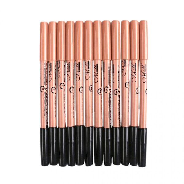 12 stycken 2 i 1 penna Eyeliner Penna + Concealer Pencil Tool Set Makeup #1