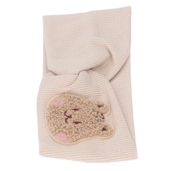 Babyhodebånd Myk Bomull Super Stretch Tegneseriemønster Hodeplagg for Småbarn Beige