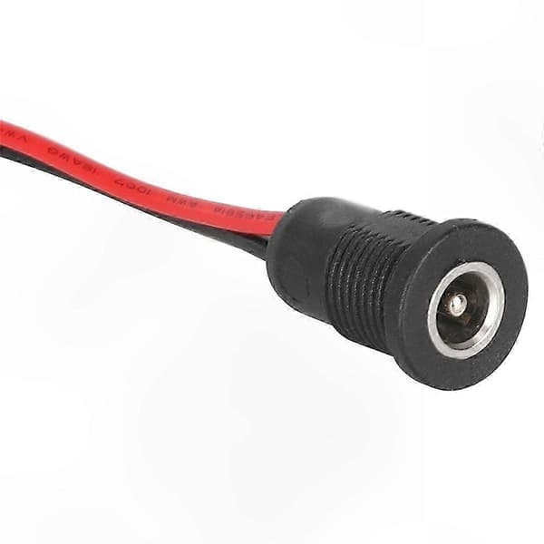 50V DC Panelmonteret Fatning med 5.5x2.1mm Stik, Metalmøtrik og Spændeforbindelse