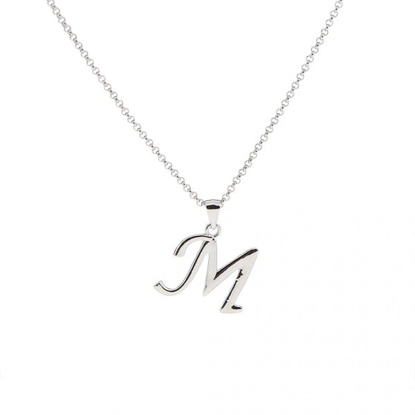 a-z alfabet mode initial bokstav hänge halsband kedja smycken m