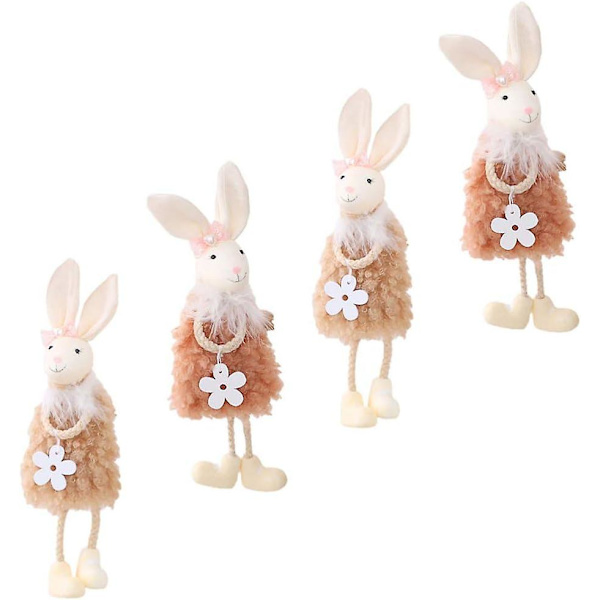 4 Påskhare Ornament Påskträd Ornament för Vår Påskfest Tillbehör
