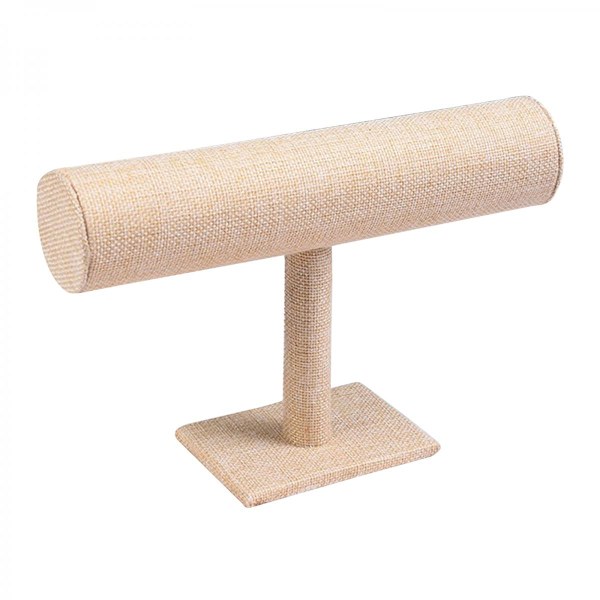 T-formad Smyckesarmband Armring Klocka Displayställ Hållare Beige