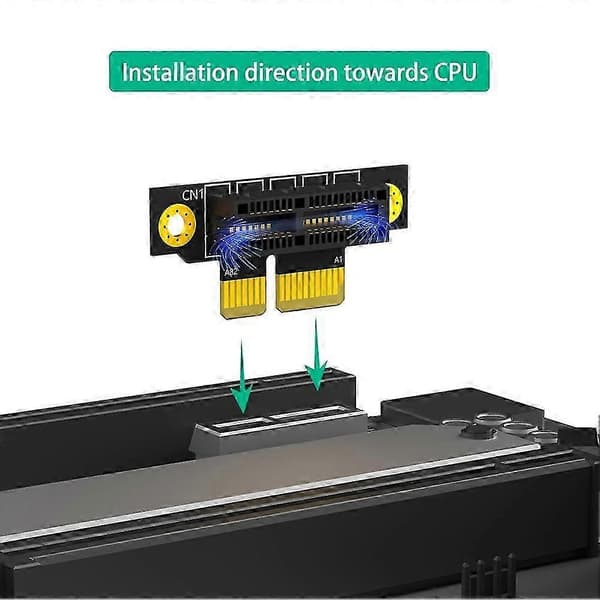 PCI-E 1X 3.0 90 graders omvendt han til hun stigerørskort til 1U-server (installationsretning mod CPU)