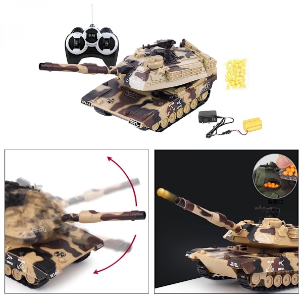 Tung 1:32 Skala RC Stridsvagn Interaktiv Leksaksbil Modell Hobby Leksaker Gåvor Stil 1 Gul