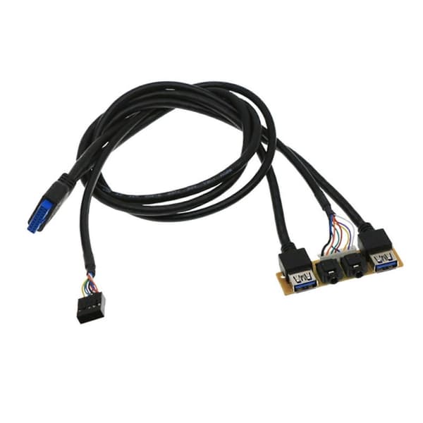 2 stk 60 cm frontpanel USB3.0+USB3.0 høyoppløselig lydkontaktport I/O-kort intern kabelhub