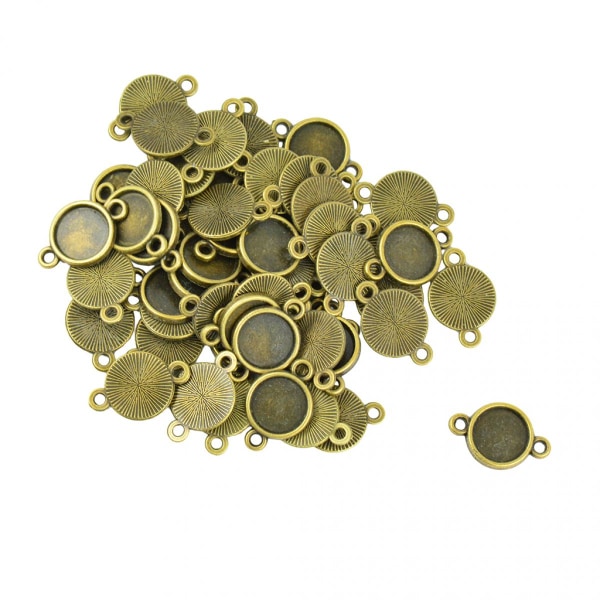 50 st Blank Bezel Inställningsbas för Cabochon Smycken Gör-det-själv charmkoppling 10mm