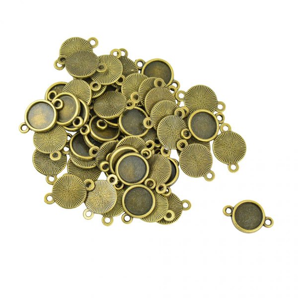 50 st Tom Bezel Infattningsbas För Cabochonsmycken DIY Berlockkontakt 10mm