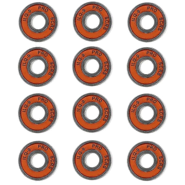 12 stk. skateboardlejer orange højhastigheds in-line lejer til løbehjul