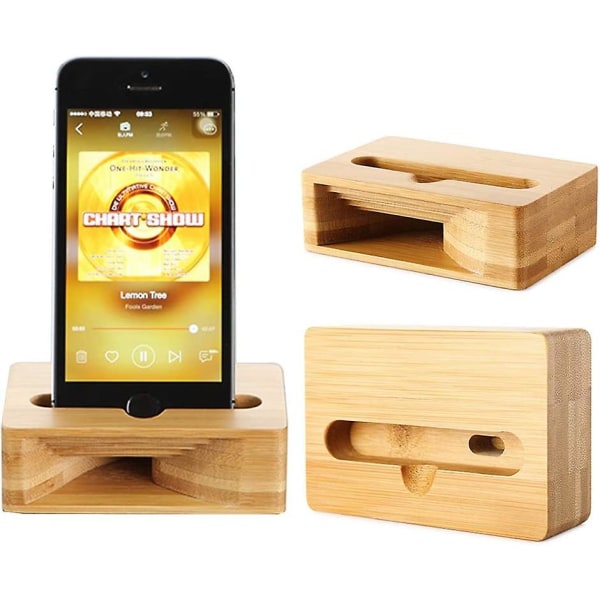 Base Trä Mobiltelefon Förstärkarfäste Solid Wood Lazy Bracket Vibrato Artifact