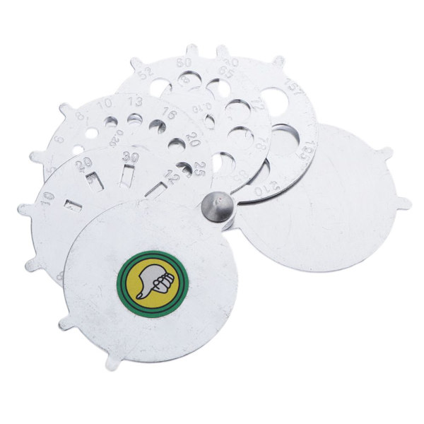1 Set Vikbar Aluminium Fläktform Storleksmätare 6st Rund