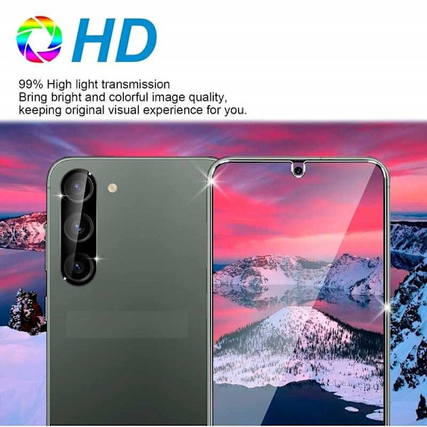 2 KPL Yhteensopiva Samsung S23 Plus Karkaistu lasi 0,26 mm 2.5D 9H Transparent Transparent