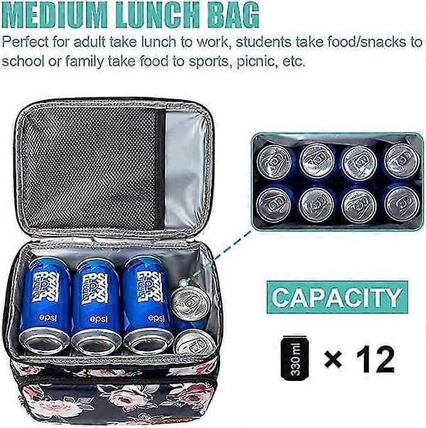 Isolerad lunchväska för kvinnor/män - återanvändbar