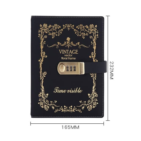 A5 Simple Artistic Retro Handbook Password Book Diary Notebook Blue blue