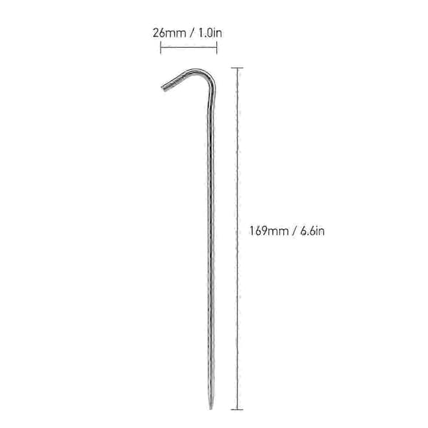 [RM] Titanium teltplugger 169mm 3mm 10 stk. Lette campingplugger for hardt underlag 5