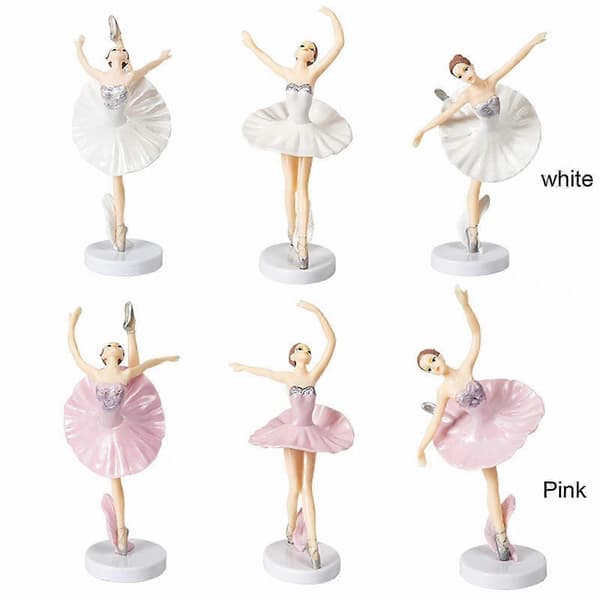 Ballerina kagepynt til fødselsdagsfester og gør-det-selv-projekter White