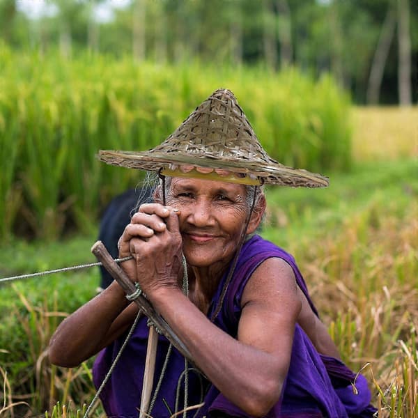Regnblokkerende bambushatt kompatibel med utendørs bruk Oriental Bamboo Weaving Hat