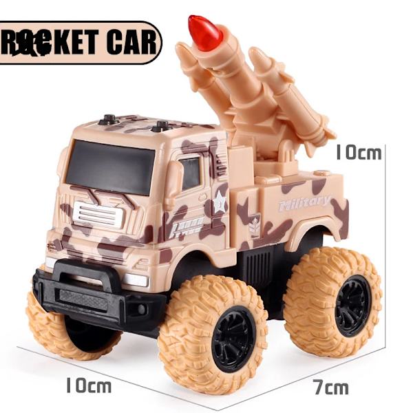 Leksaksbil med dragfunktion, tröghetsrotation, fyrhjulsdriven terrängbil SUV Racing Power Car Leksaksbil för barn Present Rocket Car