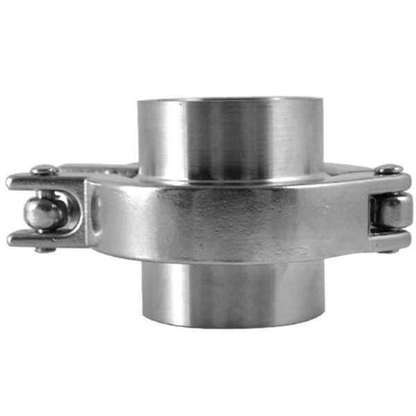 63mm SS304 2\" Sanitär Rör Svetskoppling + 1 Tri-Clamp + 1 PTFE Packningsset NYTT