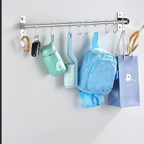 Bestikstativ i rustfrit stål til køkken Nem installation Rustbestandigt køkkenredskabsstativ Double pole+30cm+4