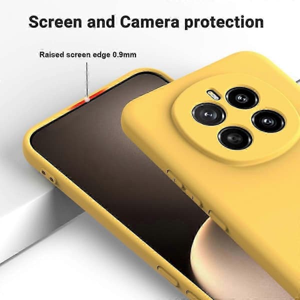 [RM] Stöttåligt mobilskal i flytande silikon med enfärgad design Yellow For Honor Magic7