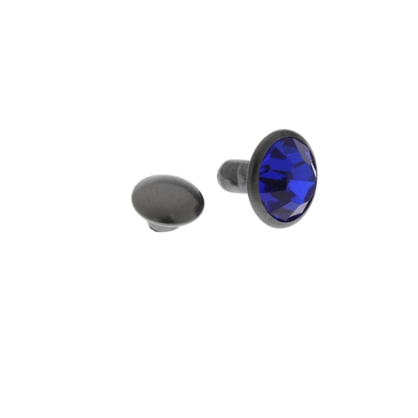 50 Set Kristall Snabbnitar Metall Nitar Dubbar DIY Läderhantverk 8mm Svart