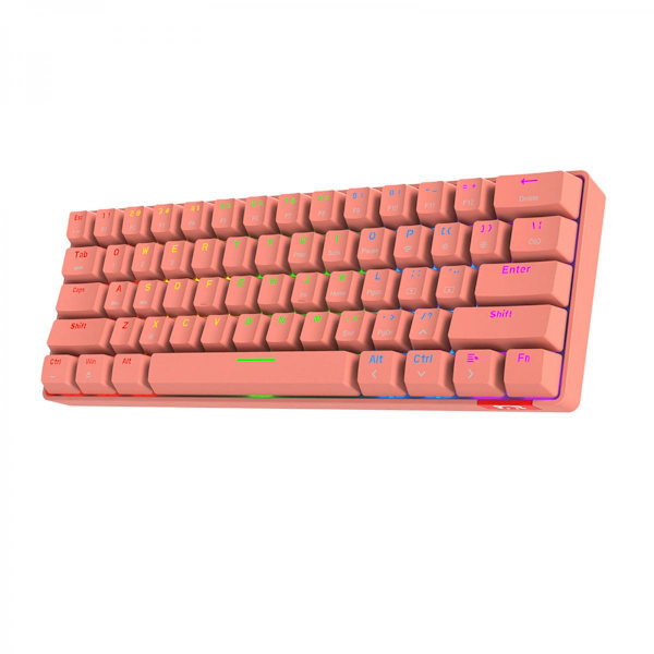 61 Tangenter Trådlöst Bluetooth RGB Mekaniskt Tangentbord För PC Laptop Rosa B