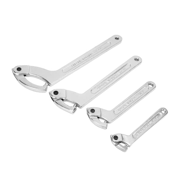 [RM] 4 pcs Adjustable Pin Wrenches Tool Chrome Finish High Strength Alloy Steel Universal for Collars Bearings