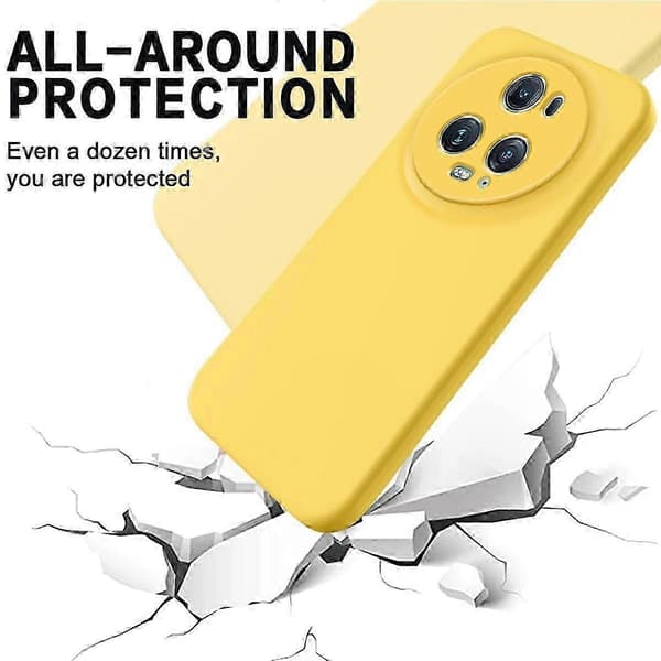 [RM] Ensfarvet flydende silikone-cover med stødabsorbering Yellow For Honor Magic5 Pro