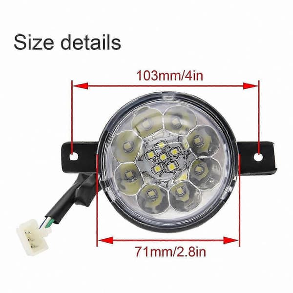2 stk. 12V LED ATV Forlygter Kompatible med 125cc til 300cc Køretøjer White