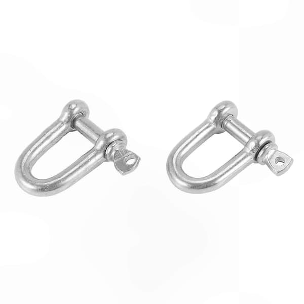 304 Rostfritt Stål Skruvstift D-stil Kätting D-schackel 4mm för Rigging M4 Förpackning med 4 Silver