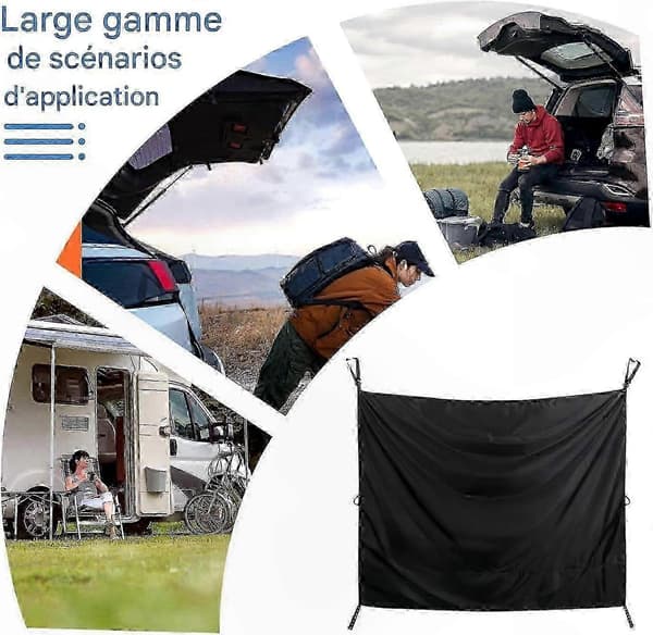 Lystæt magnetisk badeforhæng med justerbare, borefri magnetiske kroge til autocampercamping