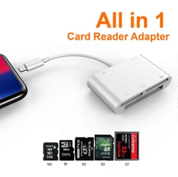Cf Sd Tf Lightning-kortlæseradapter Universal kortlæser til Apple