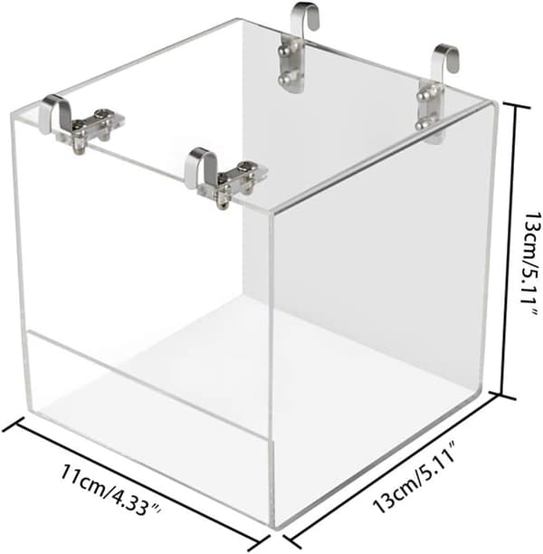[RM]Transparent Bird Bath, Hanging Cube Bird Bath with Easy-to-Assemble Design, Durable Acrylic Construction Splash Pool for Pet Birds, Premium
