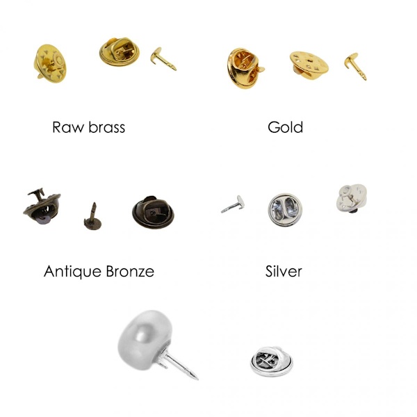 50 set med märkesnålar metall pin slipsnål baksida lapel pins fjärilsnålar guld