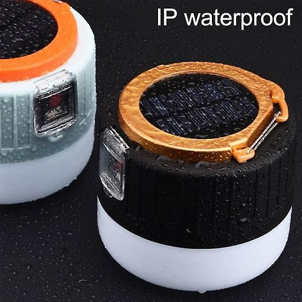Utomhus Solar LED Campinglampor USB Uppladdningsbara Tält Portabla Lyktor Nödljus Orange