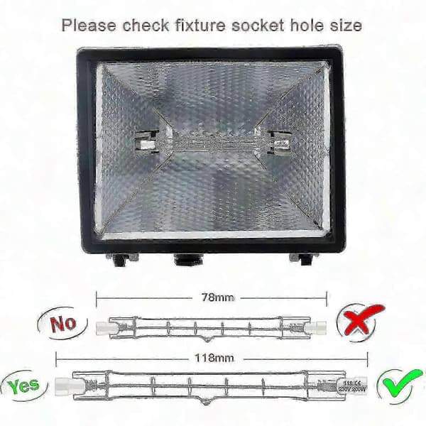 Förpackning med 10 R7s Halogenlampor 118mm 200w 230v Dimbar Halogenstavar med Halogenlampa R7s