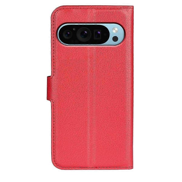 [RM] Litchi læder-telefonetui til Google Pixel 9 / 9 Pro Red For Google Pixel 9 / 9 Pro