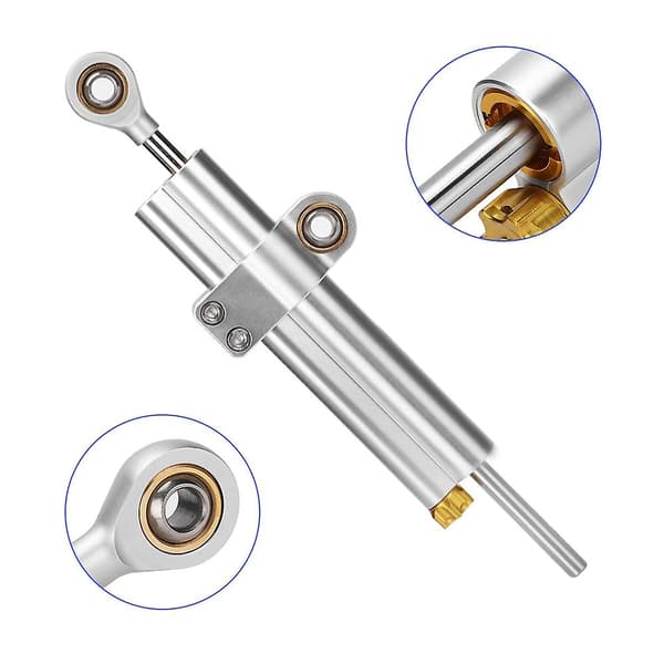 Universal Motorcykel CNC Aluminiumlegering Styrdämpare Stabilisatortillbehör (Silver)