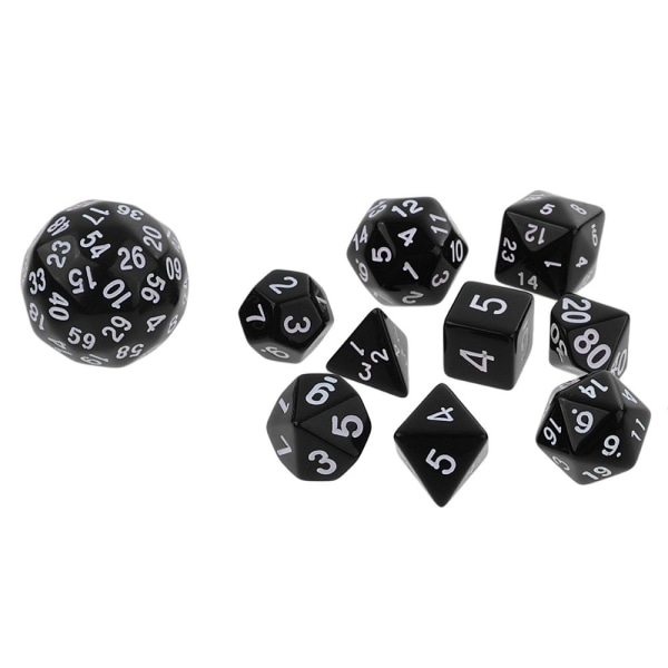 10 Stycken Mångsidiga Tärningar Skurna Tärningar För Svart Leksak Rpg Spel