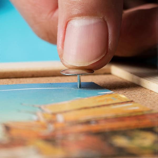 Tommelfingerstift, flade tegnestifter, sølvfarvede tegnestifter, 45-pak