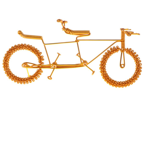 Handgjord Metall Cykel Modell Leksak Kontor Skrivbord Heminredning Guld