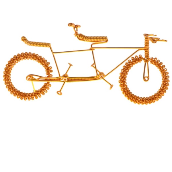 Handgjord metall hantverk cykel modell leksak Kontorsskrivbord Heminredning Golden